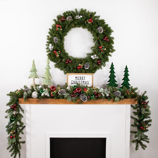36" Pre-Lit Artificial Christmas Canadian Pine Wreath